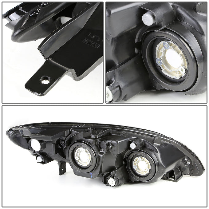 D-Motoring - Headlights - Chrome Housing - Amber Corner - Plug-n-Play - Pair - 04-05 Honda Civic 2/4 Door Models - 5