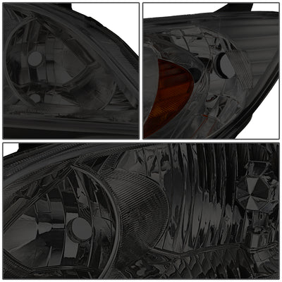 D-Motoring - 04-05 Honda Civic 2/4 Door Models  Headlights - Smoked Housing - Amber Reflector - Plug-n-Play - Pair - 4