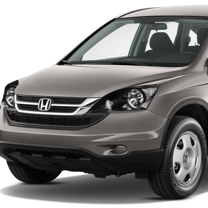 D-Motoring - Headlights - Black Housing - Clear Lens - Clear Corner - Plug-n-Play - Pair - 07-11 Honda CRV - 7