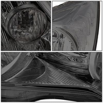 D-Motoring - Headlights - Smoked Lens - Clear Corner - Plug-n-Play - Pair - 07-11 Honda CRV - 3
