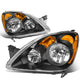 D-Motoring - Headlights - Black Housing - Clear Lens - Amber Corner - Plug-n-Play - Pair - 05-06 Honda CRV - 1