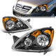 05-06 Honda CRV Headlights - Black Housing - Clear Lens - Amber Corner - Plug-n-Play - Pair