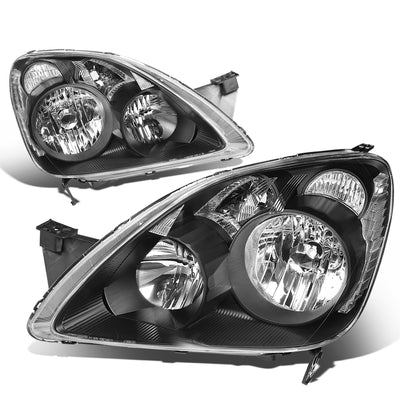 D-Motoring - Headlights - Black Housing - Smoked Lens - Clear Corner - Plug-n-Play - Pair - 05-06 Honda CRV - 1
