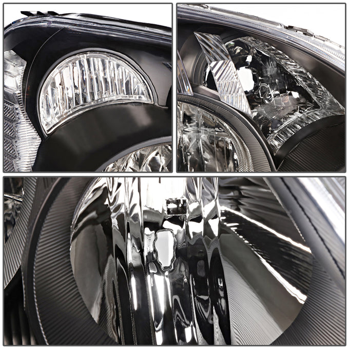 D-Motoring - Headlights - Black Housing - Smoked Lens - Clear Corner - Plug-n-Play - Pair - 05-06 Honda CRV - 4