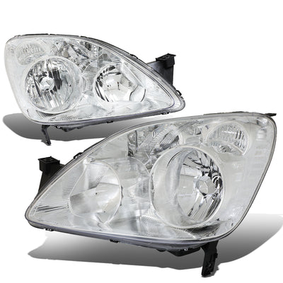 D-Motoring - Headlights - Chrome Housing - Clear Corner - Plug-n-Play - Pair - 05-06 Honda CRV - 1