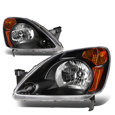 D-Motoring - Headlights - Black Housing - Amber Corner - Plug-n-Play - Pair - 02-04 Honda CR-V - 3