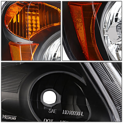 D-Motoring - Headlights - Black Housing - Amber Corner - Plug-n-Play - Pair - 02-04 Honda CR-V - 4
