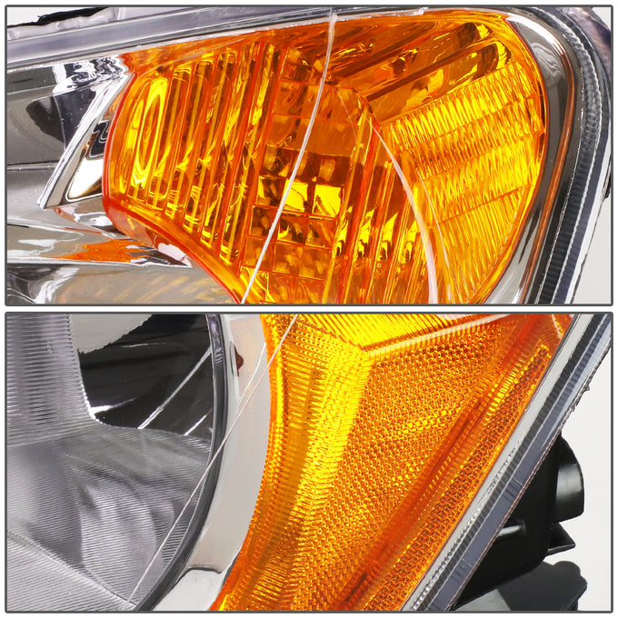 D-Motoring - Headlights - Chrome Housing - Amber Corner - Plug-n-Play - Pair - 02-04 Honda CR-V - 4