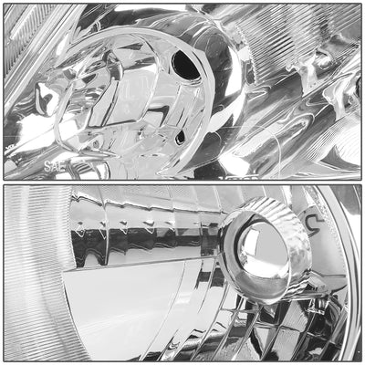 D-Motoring - Headlights - Chrome Housing - Clear Lens - Clear Corner - Plug-n-Play - Pair - 02-04 Honda CR-V - 2