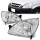 02-04 Honda CR-V Headlights - Chrome Housing - Clear Lens - Clear Corner - Plug-n-Play - Pair