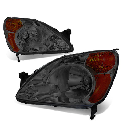 D-Motoring - Headlights - Smoked Lens - Amber Corner - Plug-n-Play - Pair - 02-04 Honda CR-V - 1