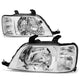 D-Motoring - Headlights - Chrome Housing - Clear Corner - Plug-n-Play - Pair - 97-01 Honda CRV - 1
