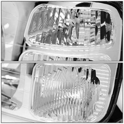 D-Motoring - Headlights - Chrome Housing - Clear Corner - Plug-n-Play - Pair - 97-01 Honda CRV - 4