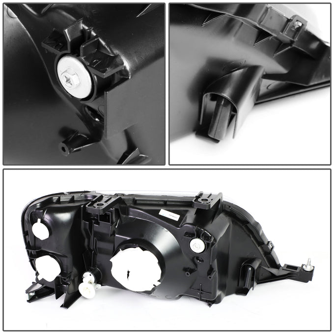 D-Motoring - Headlights - Chrome Housing - Clear Corner - Plug-n-Play - Pair - 97-01 Honda CRV - 5