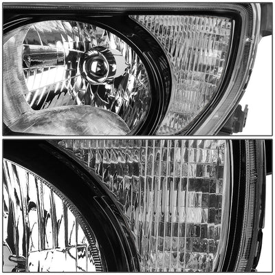 D-Motoring - Headlights - Black Housing - Clear Corner - Plug-n-Play - Pair - 03-08 Honda Element - 4