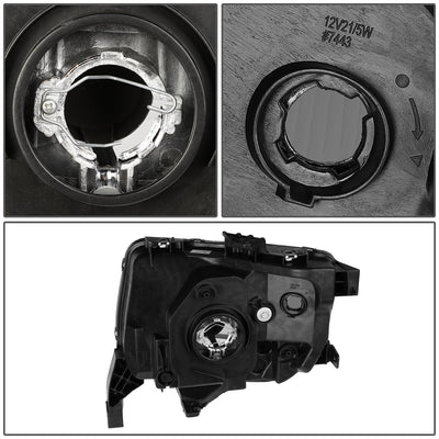 D-Motoring - Headlights - Black Housing - Clear Corner - Plug-n-Play - Pair - 03-08 Honda Element - 5