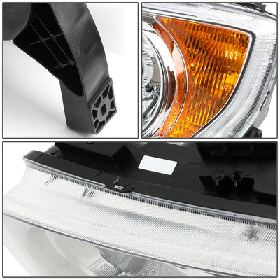 D-Motoring - Headlights - Chrome Housing - Amber Corner - Plug-n-Play - Pair - 03-08 Honda Element - 4