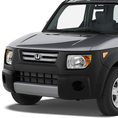 D-Motoring - Headlights - Chrome Housing - Amber Corner - Plug-n-Play - Pair - 03-08 Honda Element - 6