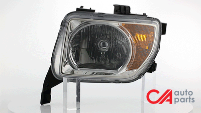 D-Motoring - Headlights - Chrome Housing - Amber Corner - Plug-n-Play - Pair - 03-08 Honda Element - 2