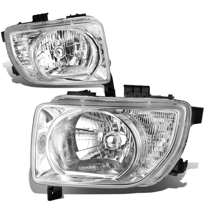 D-Motoring - Headlights - Chrome Housing - Clear Lens - Clear Corner - Plug-n-Play - Pair - 03-08 Honda Element - 1