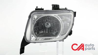 D-Motoring - Headlights - Chrome Housing - Clear Lens - Clear Corner - Plug-n-Play - Pair - 03-08 Honda Element - 2