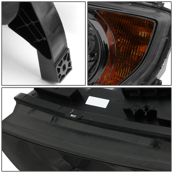 D-Motoring - Headlights - Smoked Lens - Amber Corner - Plug-n-Play - Pair - 03-08 Honda Element - 4