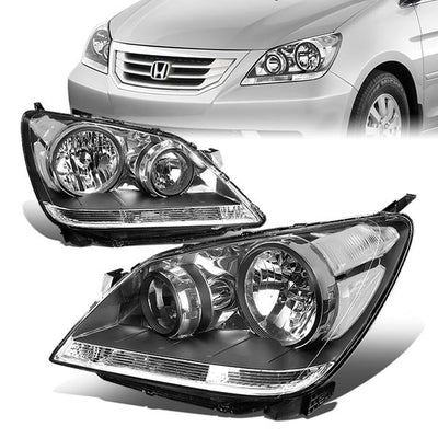 08-10 Honda Odyssey Headlights - Clear Lens - Clear Corner - Plug-n-Play - Pair