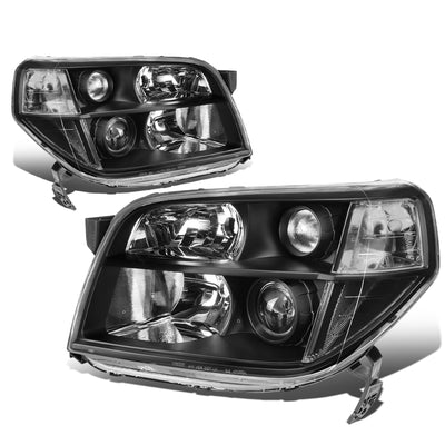 D-Motoring - Headlights - Black Housing - Clear Corner - Projector - Plug-n-Play - Pair - 06-08 Honda Pilot - 1