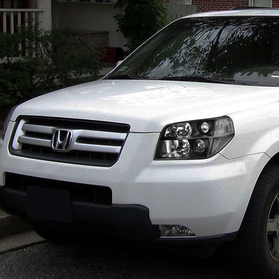 D-Motoring - Headlights - Black Housing - Clear Corner - Projector - Plug-n-Play - Pair - 06-08 Honda Pilot - 6