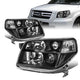 06-08 Honda Pilot Headlights - Black Housing - Clear Corner - Projector - Plug-n-Play - Pair
