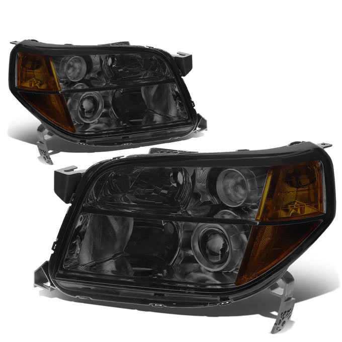 D-Motoring - Headlights - Smoked Lens - Amber Corner - Projector - Plug-n-Play - Pair - 06-08 Honda Pilot - 1