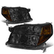 D-Motoring - Headlights - Smoked Lens - Amber Corner - Projector - Plug-n-Play - Pair - 06-08 Honda Pilot - 1