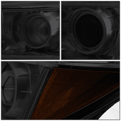 D-Motoring - Headlights - Smoked Lens - Amber Corner - Projector - Plug-n-Play - Pair - 06-08 Honda Pilot - 3