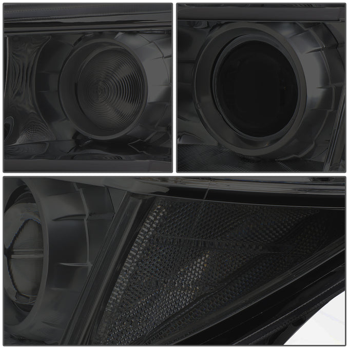D-Motoring - Headlights - Smoked Lens - Clear Corner - Plug-n-Play - Pair - 06-08 Honda Pilot - 3