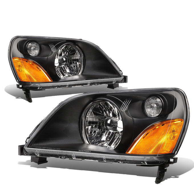 D-Motoring - Headlights - Black Housing - Amber Corner - Plug-n-Play - Pair - 03-05 Honda Pilot - 1