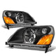 D-Motoring - Headlights - Black Housing - Amber Corner - Plug-n-Play - Pair - 03-05 Honda Pilot - 1