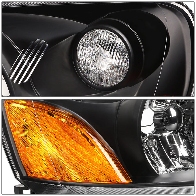 D-Motoring - Headlights - Black Housing - Amber Corner - Plug-n-Play - Pair - 03-05 Honda Pilot - 3