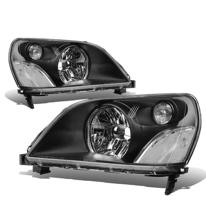 D-Motoring - Headlights - Black Housing - Clear Corner - Plug-n-Play - Pair - 03-05 Honda Pilot - 1