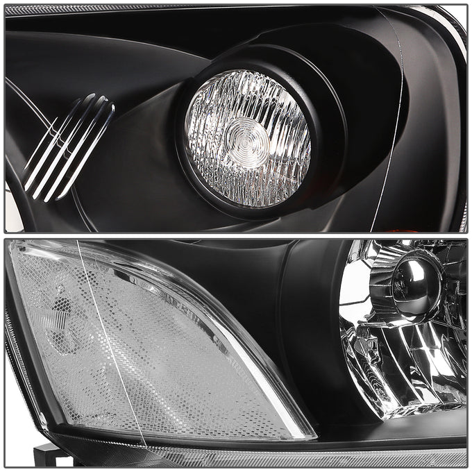 D-Motoring - Headlights - Black Housing - Clear Corner - Plug-n-Play - Pair - 03-05 Honda Pilot - 5