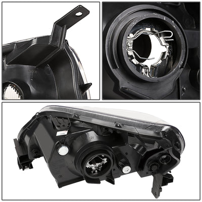 D-Motoring - Headlights - Black Housing - Clear Corner - Plug-n-Play - Pair - 03-05 Honda Pilot - 6