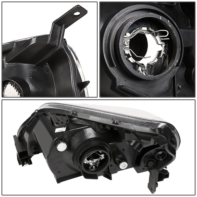 D-Motoring - Headlights - Black Housing - Clear Corner - Plug-n-Play - Pair - 03-05 Honda Pilot - 6