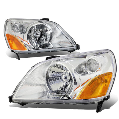 D-Motoring - Headlights - Chrome Housing - Amber Corner - Plug-n-Play - Pair - 03-05 Honda Pilot - 1