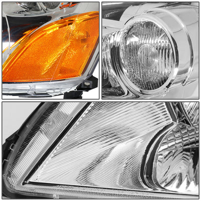 D-Motoring - Headlights - Chrome Housing - Amber Corner - Plug-n-Play - Pair - 03-05 Honda Pilot - 3