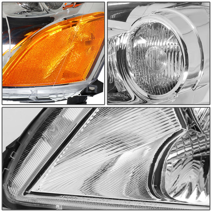 D-Motoring - Headlights - Chrome Housing - Amber Corner - Plug-n-Play - Pair - 03-05 Honda Pilot - 3