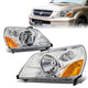 03-05 Honda Pilot Headlights - Chrome Housing - Amber Corner - Plug-n-Play - Pair