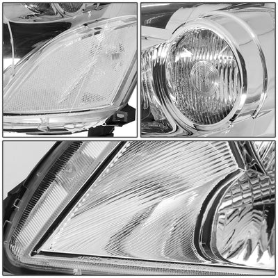 D-Motoring - Headlights - Chrome Housing - Clear Corner - Plug-n-Play - Pair - 03-05 Honda Pilot - 3