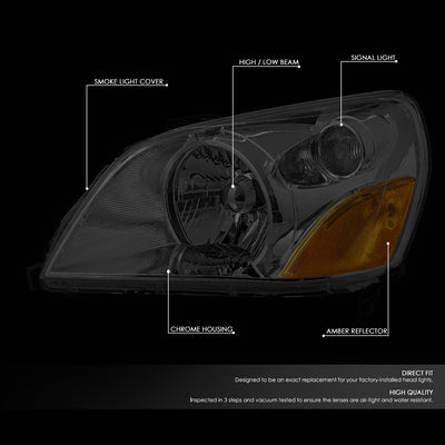 D-Motoring - Headlights - Smoked Lens - Amber Corner - Plug-n-Play - Pair - 03-05 Honda Pilot - 2