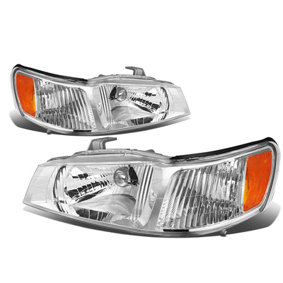 D-Motoring - Headlights - Chrome Housing - Amber Corner - Plug-n-Play - Pair - 99-04 Honda Odyssey - 1