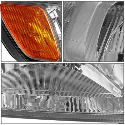 D-Motoring - Headlights - Chrome Housing - Amber Corner - Plug-n-Play - Pair - 99-04 Honda Odyssey - 4