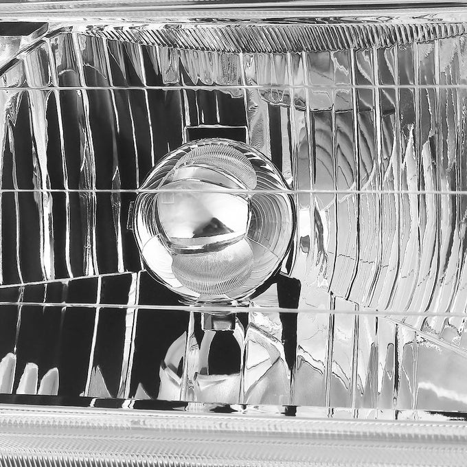 D-Motoring - Headlights - Chrome Housing - Clear Corner - Plug-n-Play - Pair - 99-04 Honda Odyssey - 2